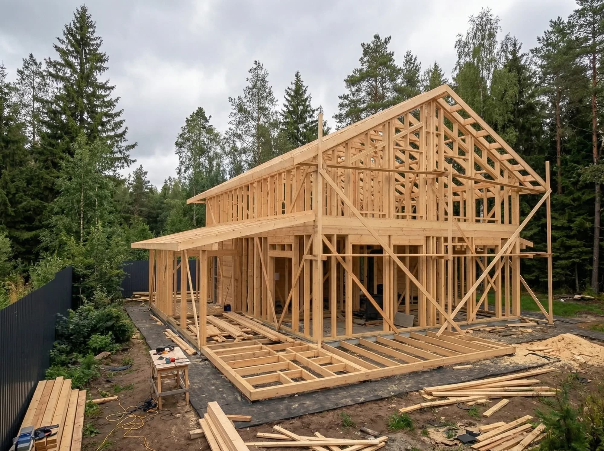 Two-story frame house with panoramic glazing 4