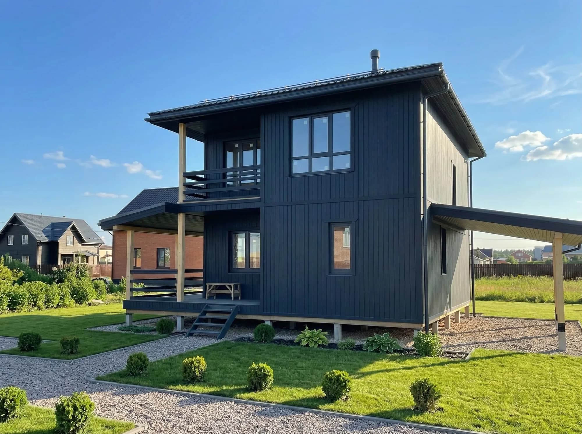 Двухэтажный дом в скандинавском стиле. 7