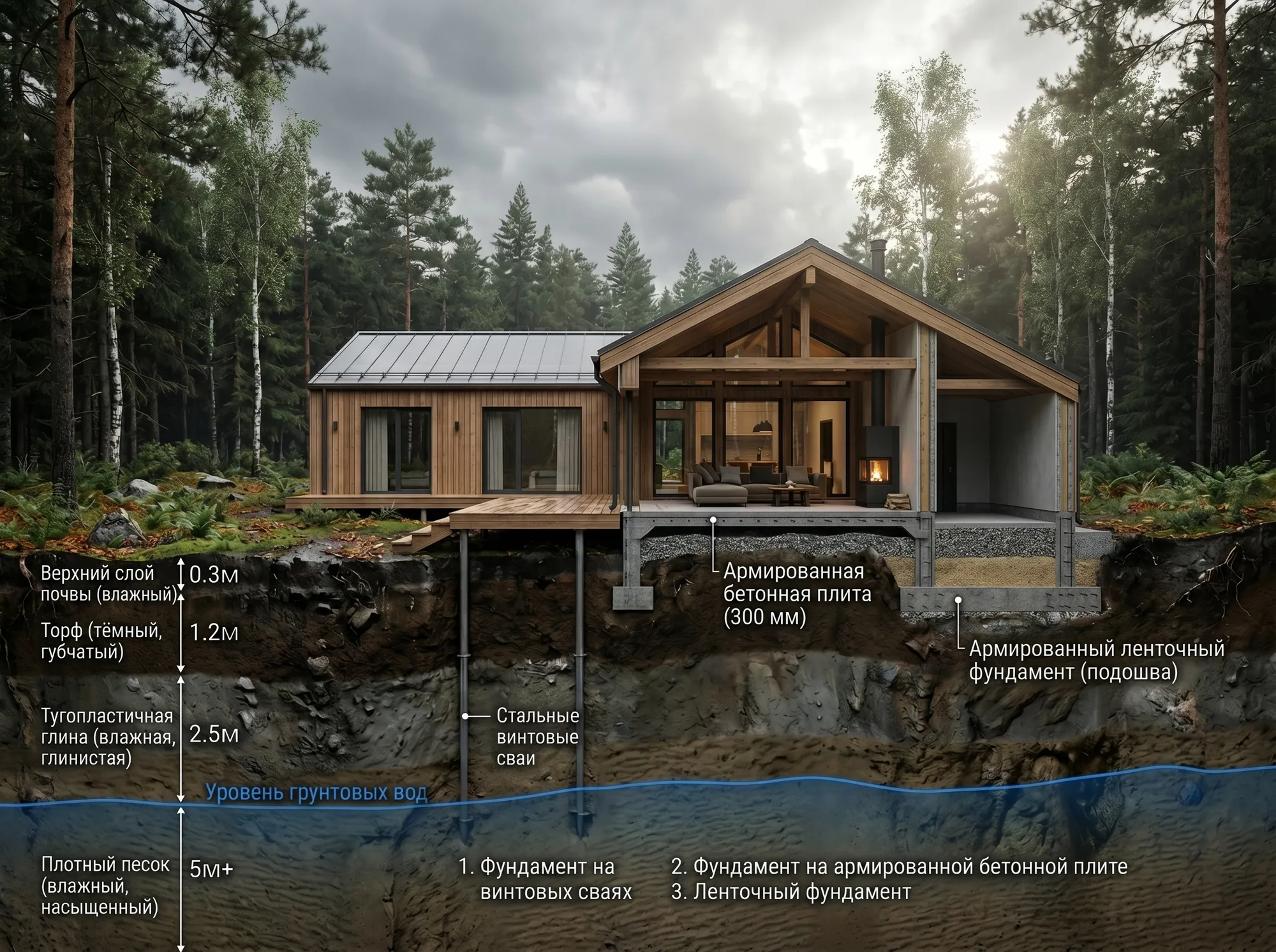 Глава 1. Основы строительства загородного дома. Какой фундамент выбрать для дома в Ленинградской области.