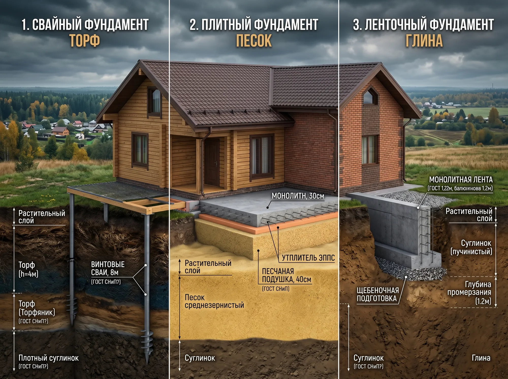 Глава 1. Основы строительства загородного дома. Какой фундамент выбрать для дома в Ленинградской области. 2